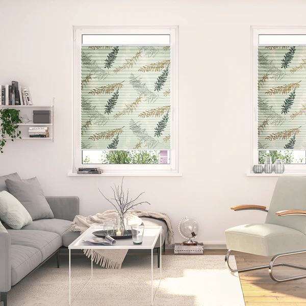 Plissee Klemmfix Fir Branches - Polyester - Grün - 60 x 130 cm - Image 4