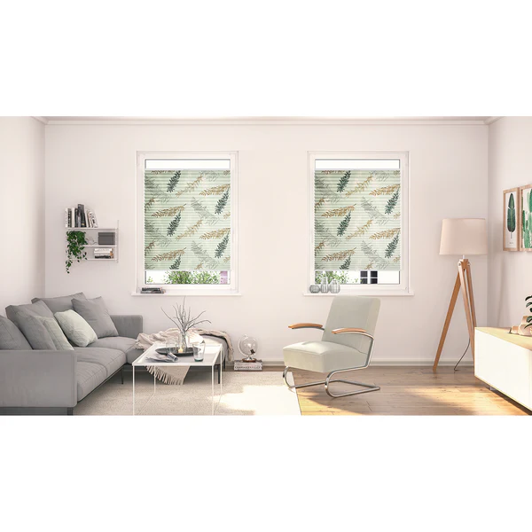 Plissee Klemmfix Fir Branches - Polyester - Grün - 60 x 130 cm - Image 5