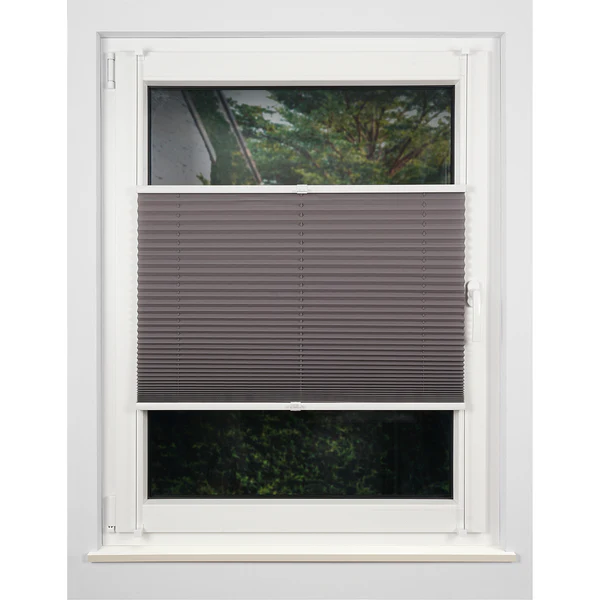 Plissee Klemmfix free - Polyester / Aluminium - Grau - 75 x 130 cm - Image 6