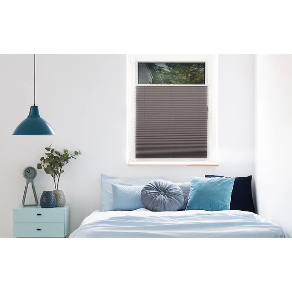 Plissee Klemmfix free - Polyester / Aluminium - Grau - 90 x 130 cm - Image 2