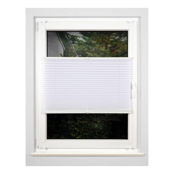 Plissee Klemmfix free - Polyester / Aluminium - Weiß - 110 x 130 cm - Image 3