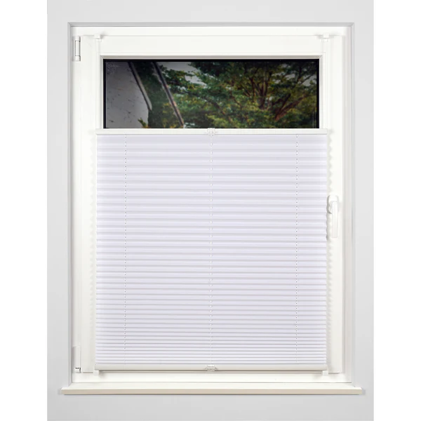 Plissee Klemmfix free - Polyester / Aluminium - Weiß - 80 x 130 cm - Image 5