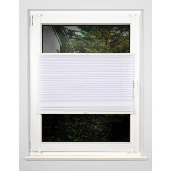 Plissee Klemmfix free - Polyester / Aluminium - Weiß - 80 x 130 cm - Image 6