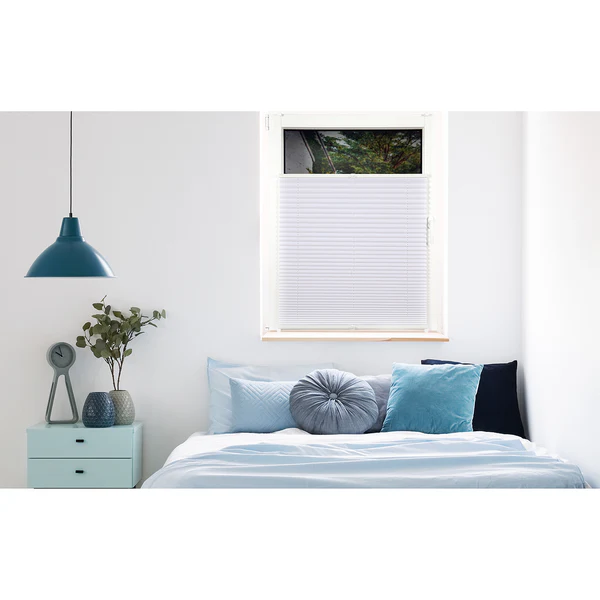 Plissee Klemmfix free - Polyester / Aluminium - Weiß - 90 x 130 cm - Image 2