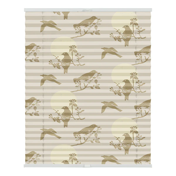 Plissee Klemmfix Moon Birds - Polyester - Beige - 45 x 130 cm