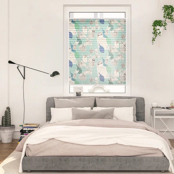 Plissee Klemmfix Sloths - Polyester - Grün - 90 x 130 cm - Image 4