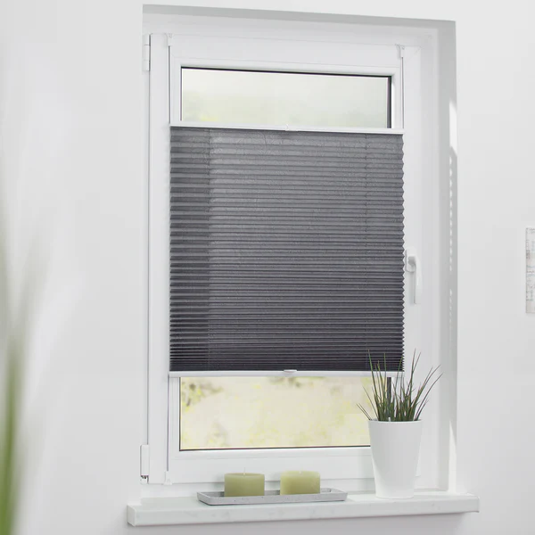 Plissee Klemmfix - Webstoff - Grau - 80 x 130 cm - Image 2