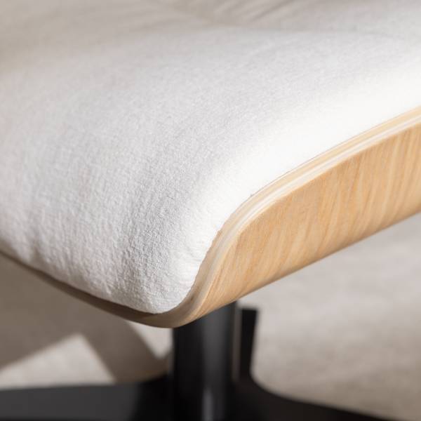 Polsterhocker BOULINS - Chenille / Eisen - Creme / Schwarz - Image 10