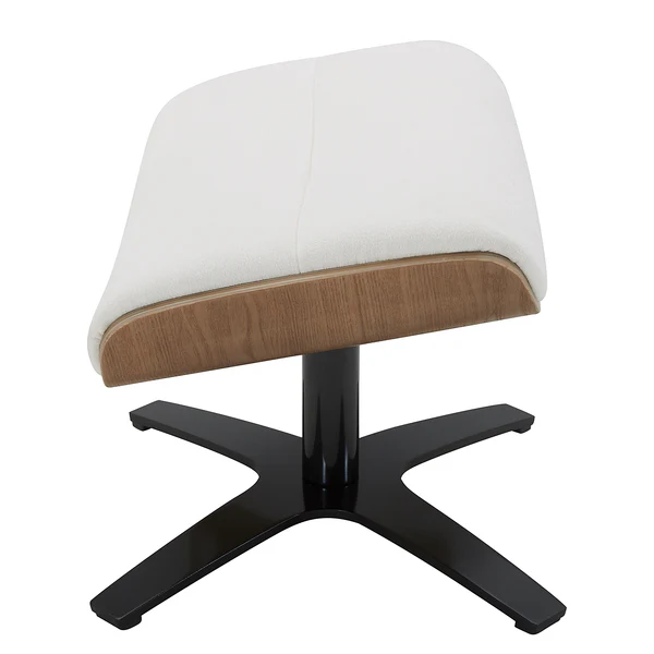 Polsterhocker BOULINS - Chenille / Eisen - Creme / Schwarz - Image 5
