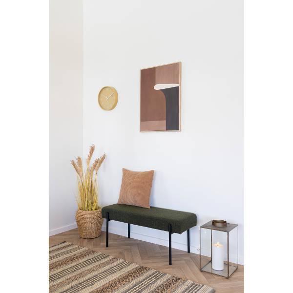 Polsterhocker Emli - Grün - Strukturstoff - Stahl - 100 x 43 x 36 cm - Image 2