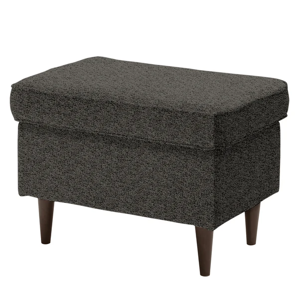 Polsterhocker Marson - Teddystoff Svea: Anthrazit