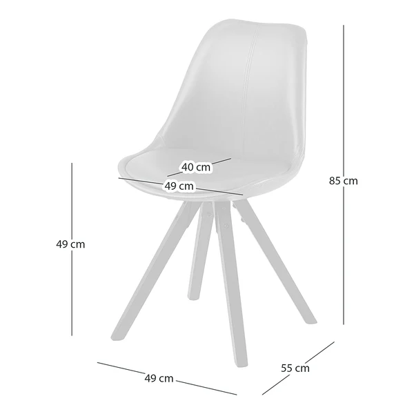 Polsterstuhl ALEDAS Kunstleder - Kunstleder / Gummibaum massiv - Cognac / Schwarz - 2er Set - Image 15