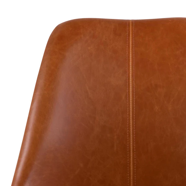 Polsterstuhl ALEDAS Kunstleder - Kunstleder / Gummibaum massiv - Cognac / Schwarz - 2er Set - Image 9