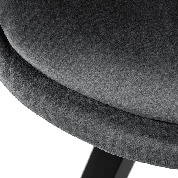 Polsterstuhl ALEDAS - Samt Vilda: Dunkelgrau - Schwarz - 2er Set - Image 10