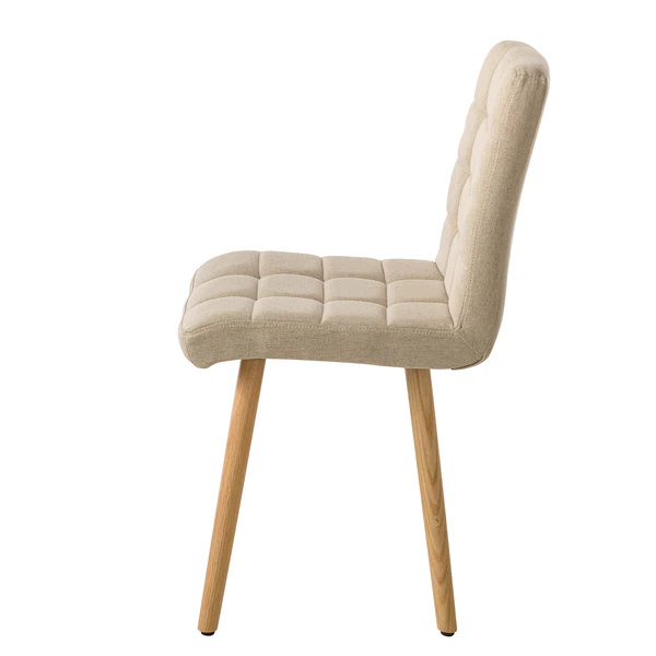 Polsterstuhl Doskie II - Leinen / Eiche massiv - Beige - 2er Set - Image 4