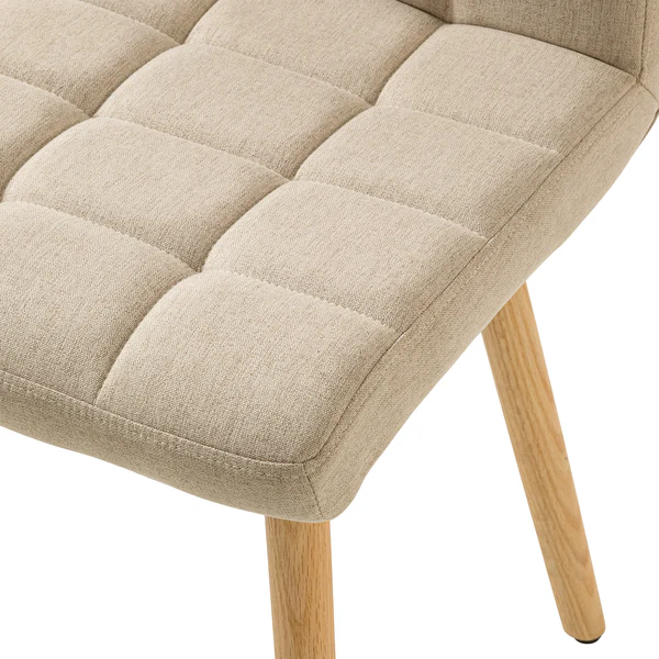 Polsterstuhl Doskie II - Leinen / Eiche massiv - Beige - 2er Set - Image 7