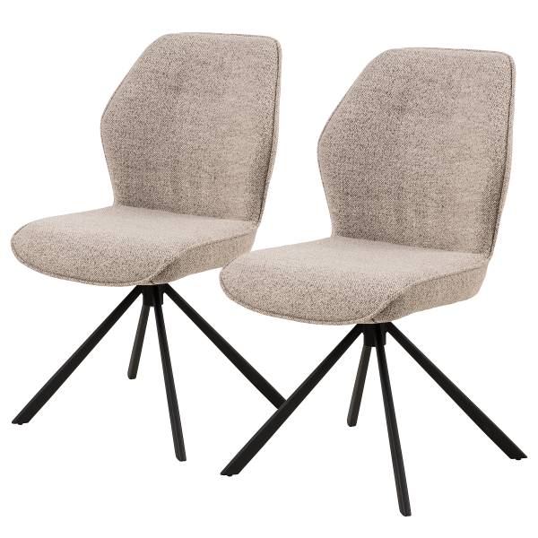 Polsterstuhl MORINI 2er-Set - Bouclé Stoff Moena: Beige