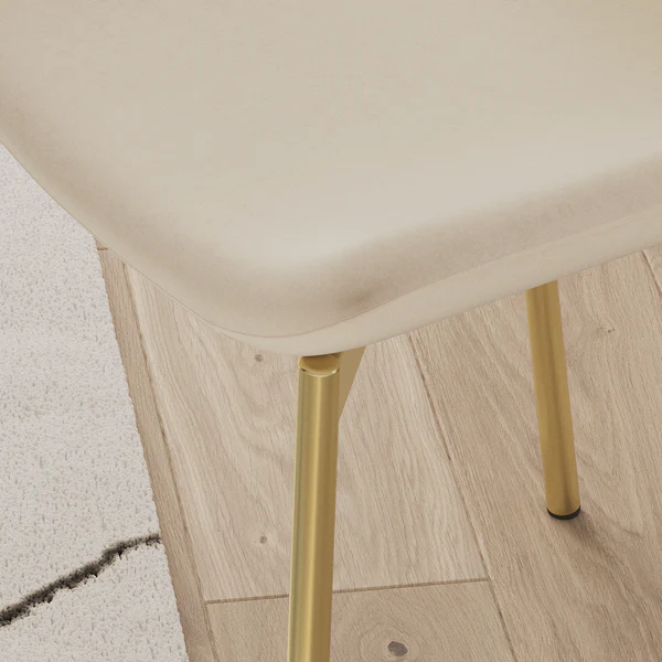 Polsterstuhl MOUZON 2er-Set - Samt Walli: Creme - Gold - Image 10