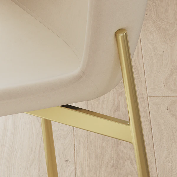 Polsterstuhl MOUZON 2er-Set - Samt Walli: Creme - Gold - Image 11