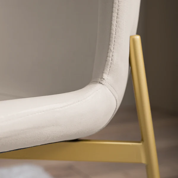 Polsterstuhl MOUZON 2er-Set - Samt Walli: Creme - Gold - Image 16