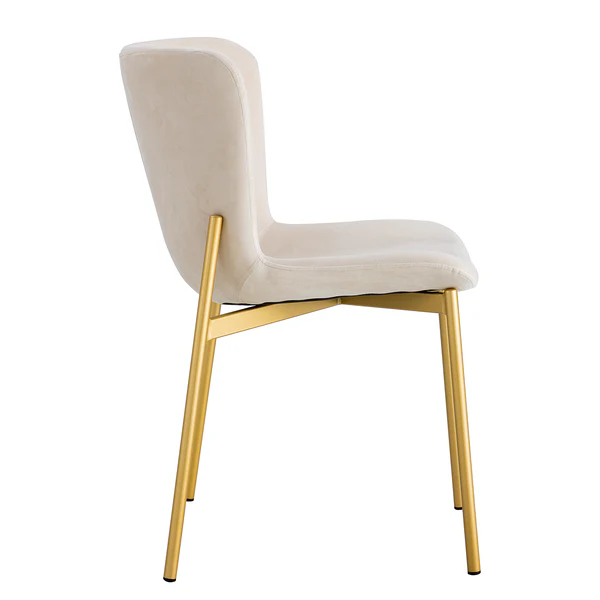 Polsterstuhl MOUZON 2er-Set - Samt Walli: Creme - Gold - Image 7