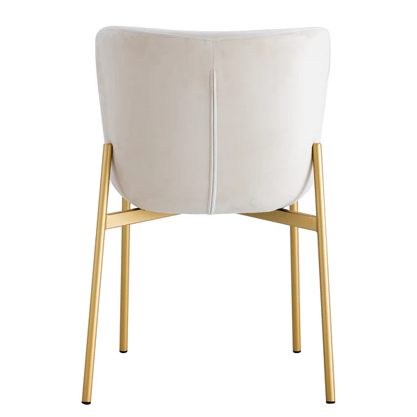 Polsterstuhl MOUZON 2er-Set - Samt Walli: Creme - Gold - Image 8