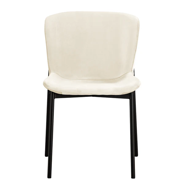 Polsterstuhl MOUZON 2er-Set - Samt Walli: Creme - Schwarz - Image 4