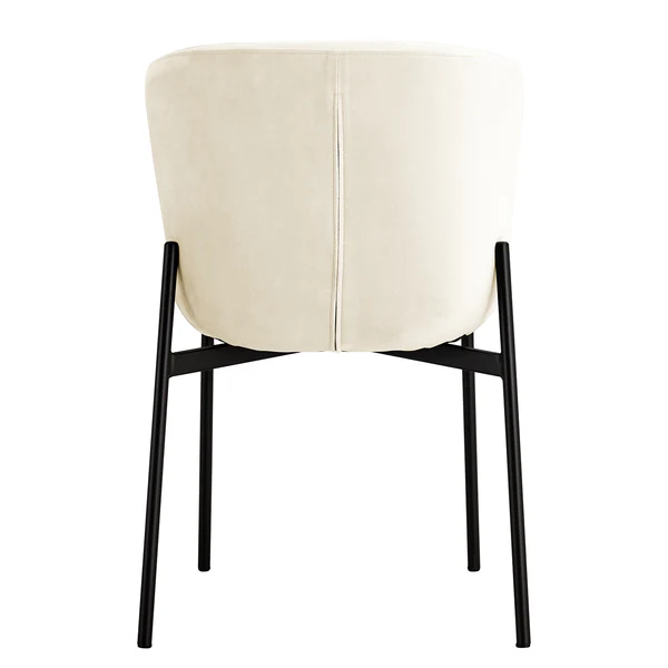 Polsterstuhl MOUZON 2er-Set - Samt Walli: Creme - Schwarz - Image 6