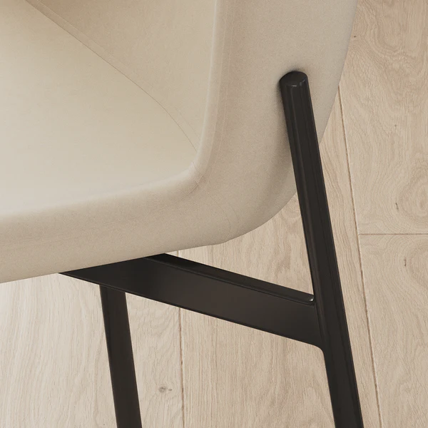Polsterstuhl MOUZON 2er-Set - Samt Walli: Creme - Schwarz - Image 9