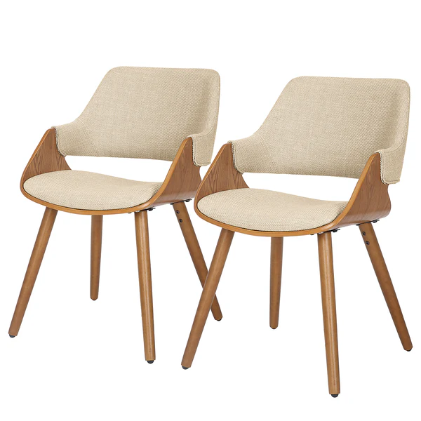 Polsterstuhl Riffles 2er-Set - Creme