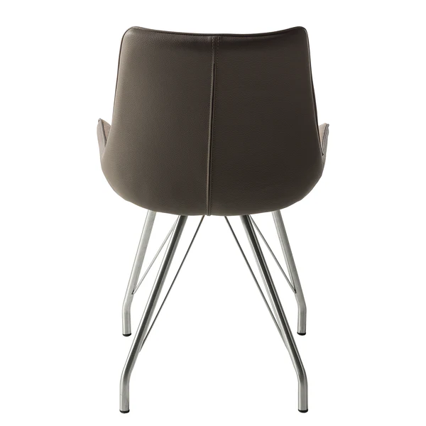 Polsterstuhl Saval (2er-Set) - Kunstleder / Edelstahl - Cappuccino - Image 6