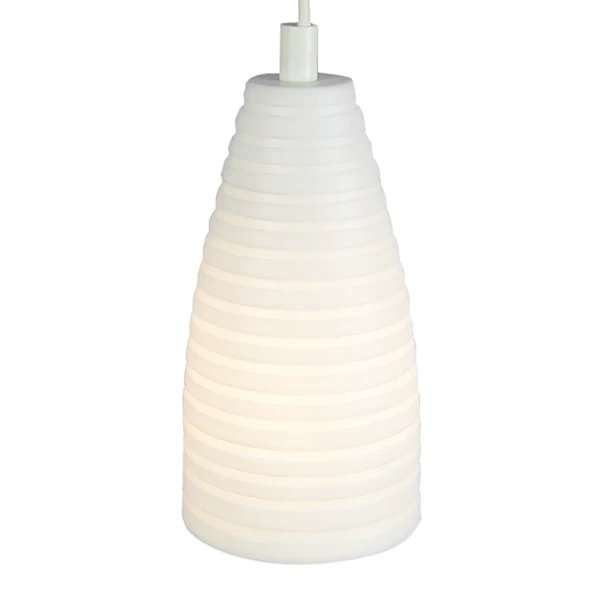 Porzellan-Pendelleuchte - Weiß - Keramik - Stein - Höhe: 18 cm