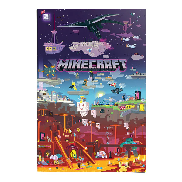 Poster Minecraft World Beyond - Papier - Mehrfarbig - 61 x 91,5 cm