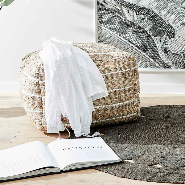 Pouf ALL NATURE - Hanf / Baumwolle - Natur - Image 3