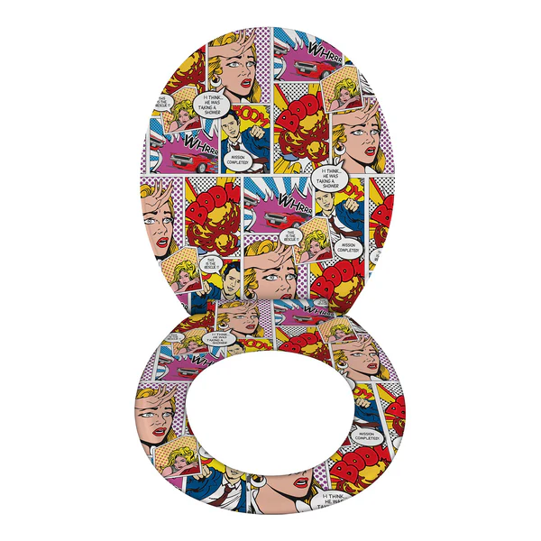 Premium WC-Sitz Pop-Art - Edelstahl / Duroplas - Mehrfarbig - Image 5