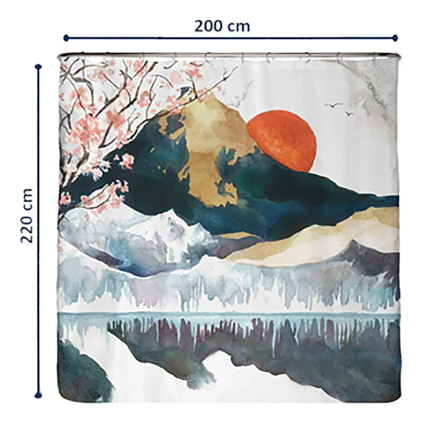 Recycling-Duschvorhang Japan - Polyester - Mehrfarbig - 200 x 220 cm - Image 2