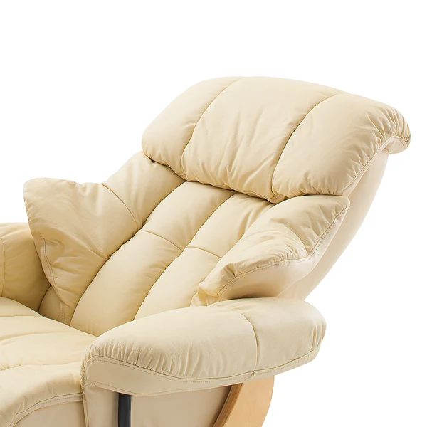 Relaxsessel Grunewald (mit Hocker) - Echtleder / Kunstleder - Creme - Hellbraun - Image 14