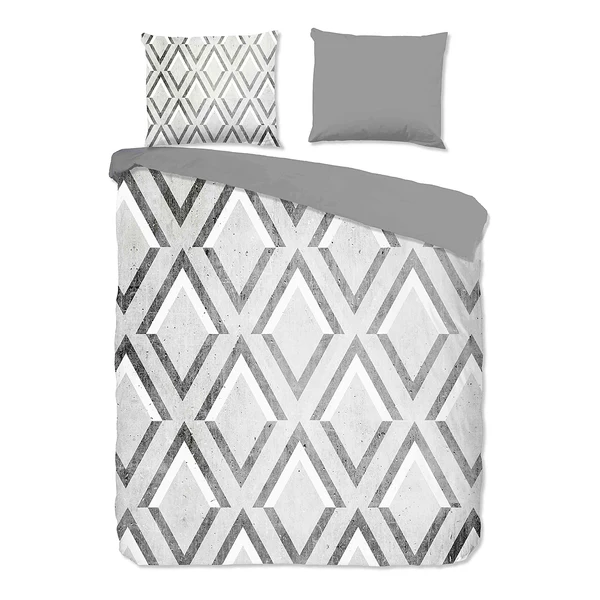 Renforce Bettwäsche Alice - Baumwolle - Grau - 140 x 200/220 cm + Kissen 70 x 60 cm