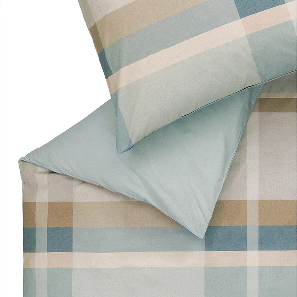 Renforce Bettwäsche Checks - Baumwollstoff - Polar - 135 x 200 cm + Kissen 80 x 80 cm - Image 3
