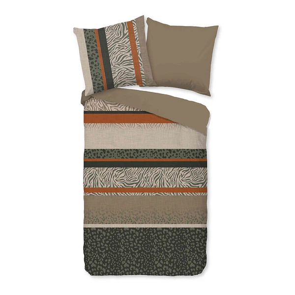 Renforce Bettwäsche Chimene - Baumwolle - Beige / Braun / Grau - 135 x 200 cm + Kissen 80 x 80 cm