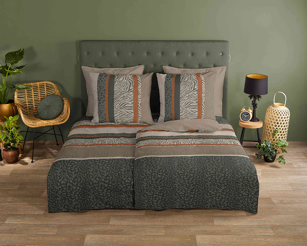 Renforce Bettwäsche Chimene - Baumwolle - Beige / Braun / Grau - 135 x 200 cm + Kissen 80 x 80 cm - Image 2