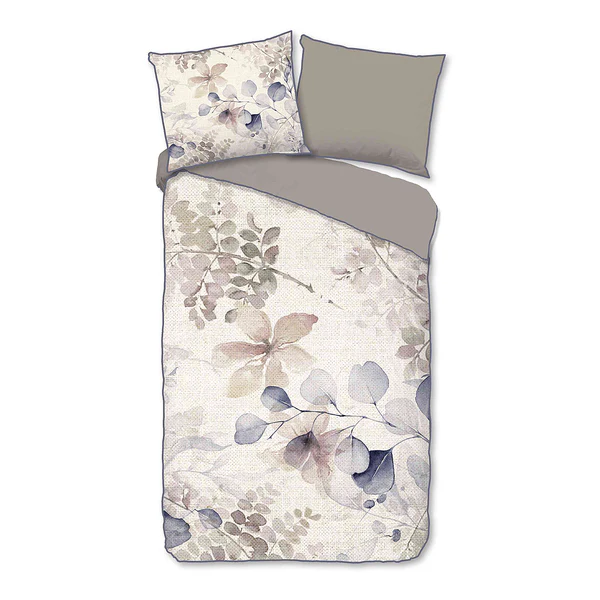 Renforce Bettwäsche Fivien - Bio-Baumwolle/Satin - Sand - 140 x 200/220 cm + Kissen 70 x 60 cm