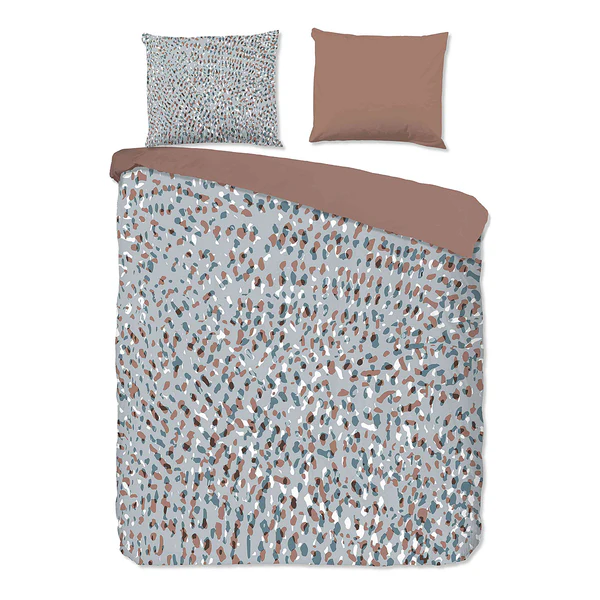 Renforce Bettwäsche Gerben - Baumwolle - Grau / Beige - 140 x 200/220 cm + Kissen 70 x 60 cm
