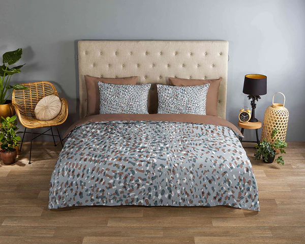 Renforce Bettwäsche Gerben - Baumwolle - Grau / Beige - 140 x 200/220 cm + Kissen 70 x 60 cm - Image 2