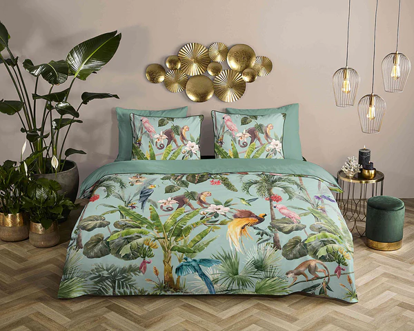 Renforce Bettwäsche Ignadi - Bio-Baumwolle/Satin - Grün - 240 x 200/220 cm + 2 Kissen 70 x 40 cm - Image 2