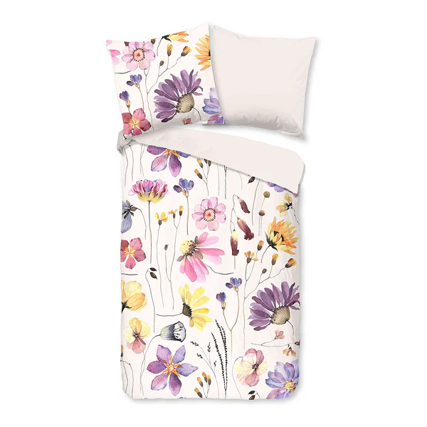Renforce Bettwäsche Kate - Baumwolle - Multicolor / Beige - 200 x 200 cm + 2 Kissen 80 x 80 cm
