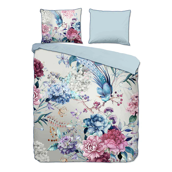 Renforce Bettwäsche Mondet - Bio-Baumwolle/Satin - Grau / Blau - 240 x 200/220 cm + 2 Kissen 70 x 40 cm