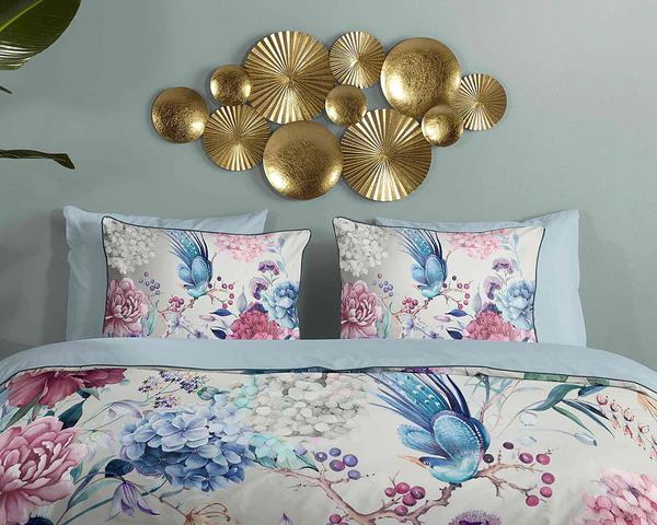 Renforce Bettwäsche Mondet - Bio-Baumwolle/Satin - Grau / Blau - 240 x 200/220 cm + 2 Kissen 70 x 40 cm - Image 2