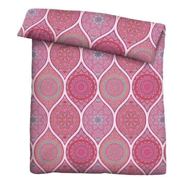 Renforcé Bettwäsche Ornament Typ B - Baumwolle - Rot - 135 x 200 cm + Kissen 80 x 80 cm - Image 3