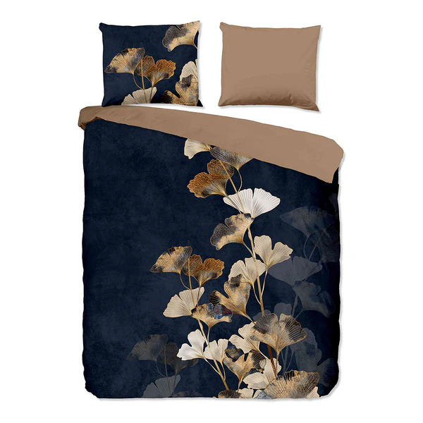 Renforce Bettwäsche Premium - Baumwolle - Schwarz / Beige - 200 x 200 cm + 2 Kissen 80 x 80 cm